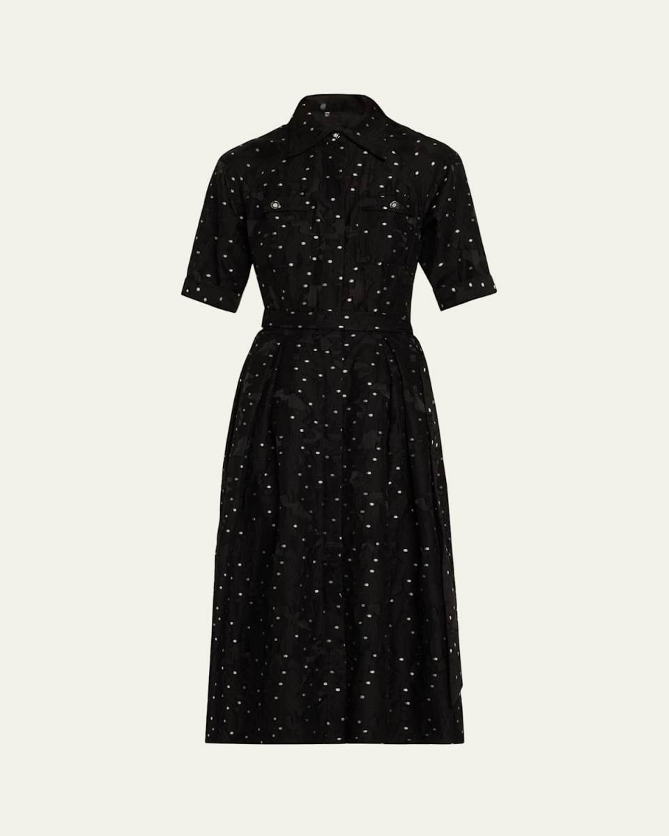 Burnout Polka Dot Midi Shirtdress